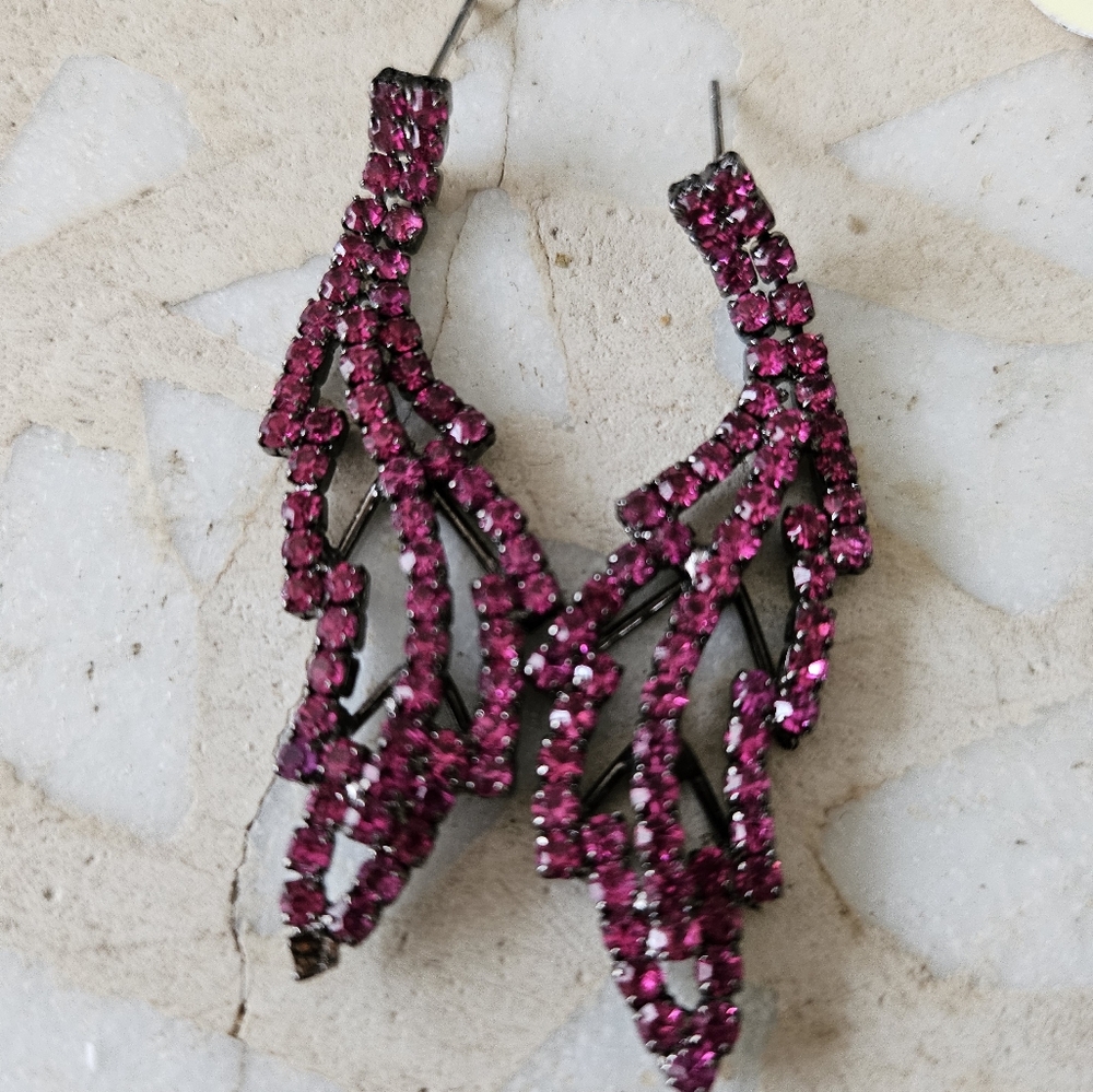 Fuchsia Dangle Earrings💞 Never Worn♡